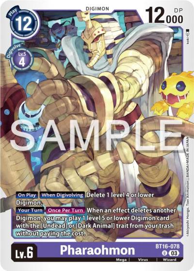 Pharaohmon BT16-078 U Beginning Observer Digimon card