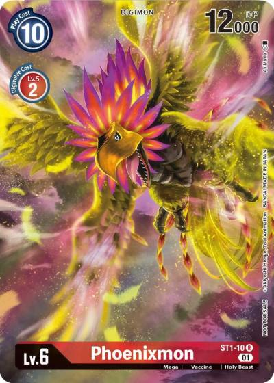 Phoenixmon 1 Year Anniversary Box Topper ST1-10 R Starter Deck 01: Gaia Red Digimon card