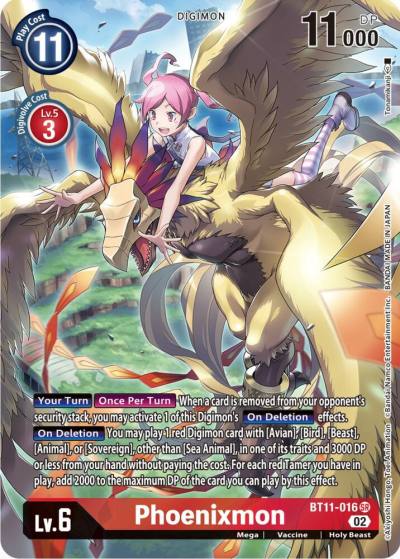 Phoenixmon Alternate Art BT11-016 SR Dimensional Phase Digimon card
