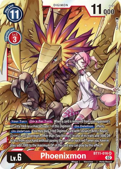 Phoenixmon BT11-016 SR Dimensional Phase Digimon card