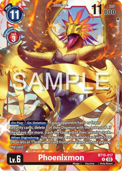 Phoenixmon BT15-017 R Exceed Apocalypse Digimon card
