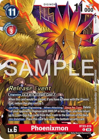 Phoenixmon BT23-015 U Hackers' Slumber Release Event Cards Digimon card