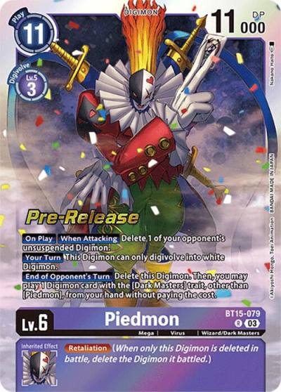 Piedmon BT15-079 R Exceed Apocalypse Pre-Release Cards Digimon card