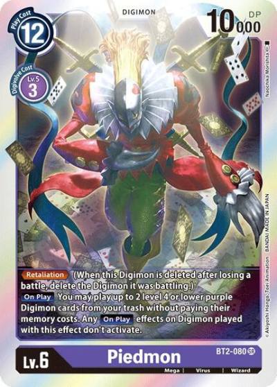 Piedmon BT2-080 SR Release Special Booster 1.0 Digimon card