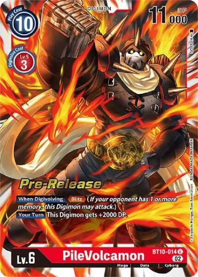 PileVolcamon BT10-014 U Xros Encounter Pre-Release Cards Digimon card