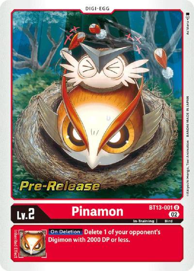 Pinamon BT13-001 U Versus Royal Knights Pre-Release Cards Digimon card