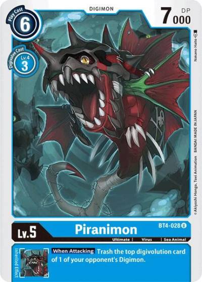 Piranimon BT4-028 U Great Legend Digimon card