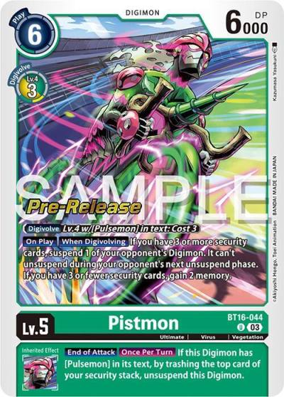 Pistmon BT16-044 U Beginning Observer Pre-Release Cards Digimon card