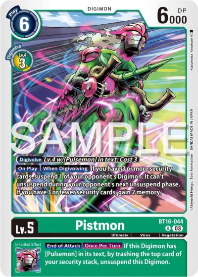 Pistmon BT16-044 U Beginning Observer Digimon card