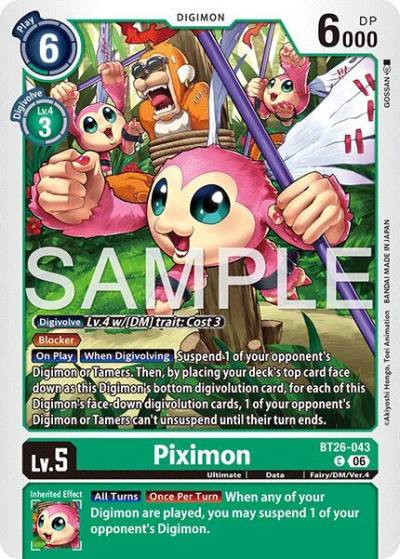 Piximon BT26-043 C Timeless Bonds Digimon card