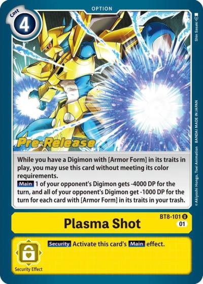 Plasma Shot BT8-101 U New Awakening Pre-Release Cards Digimon card
