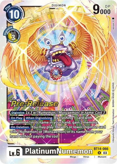 PlatinumNumemon BT14-066 R Blast Ace Pre-Release Cards Digimon card