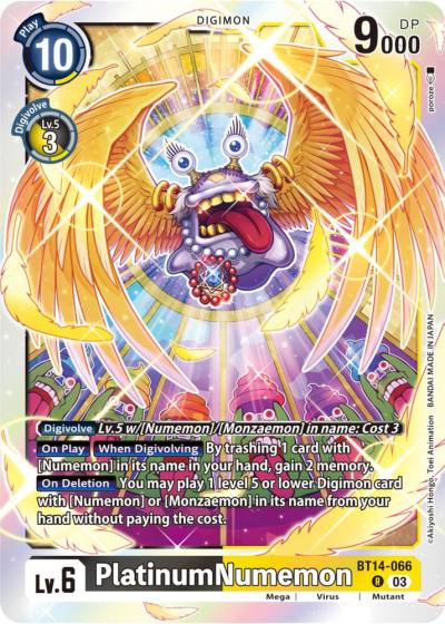PlatinumNumemon BT14-066 R Blast Ace Digimon card