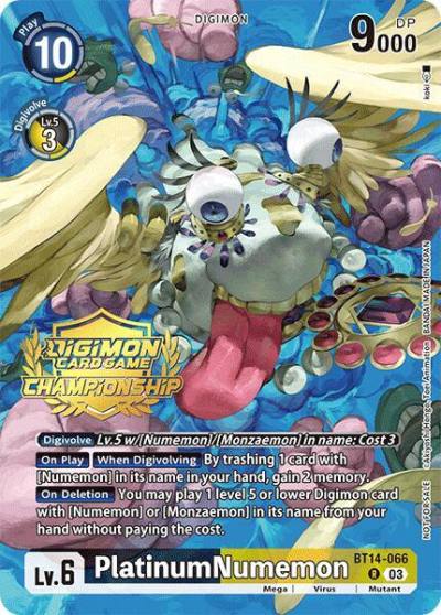PlatinumNumemon Championship 2024 Gold Stamp Card Set BT14-066 R Blast Ace Digimon card