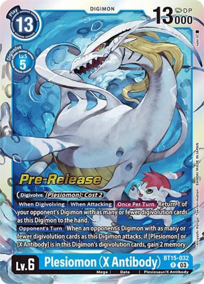 Plesiomon X Antibody BT15-032 R Exceed Apocalypse Pre-Release Cards Digimon card