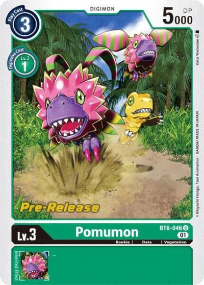 Pomumon BT6-046 U Double Diamond Pre-Release Cards Digimon card