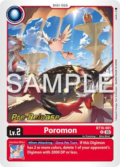 Poromon BT16-001 U Beginning Observer Pre-Release Cards Digimon card