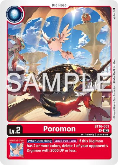 Poromon BT16-001 U Beginning Observer Digimon card