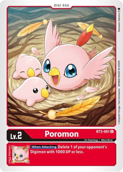 Poromon BT3-001 U Release Special Booster 1.5 Digimon card