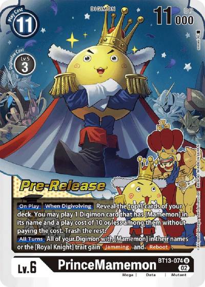 PrinceMamemon BT13-074 U Versus Royal Knights Pre-Release Cards Digimon card