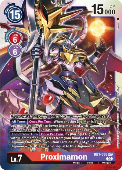 Proximamon RB1-036 SEC Resurgence Booster Digimon card
