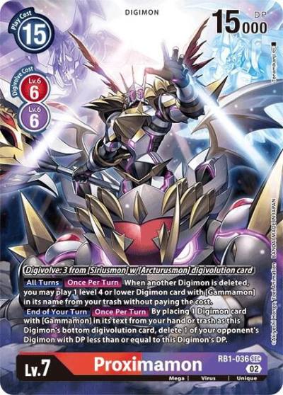 Proximamon Textured Alternate Art RB1-036 SEC Resurgence Booster Digimon card