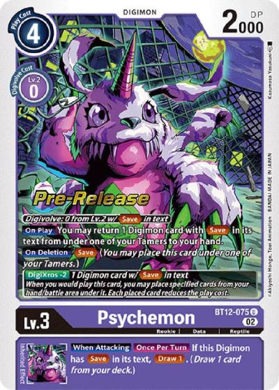 Psychemon BT12-075 U Across Time Pre-Release Cards Digimon card