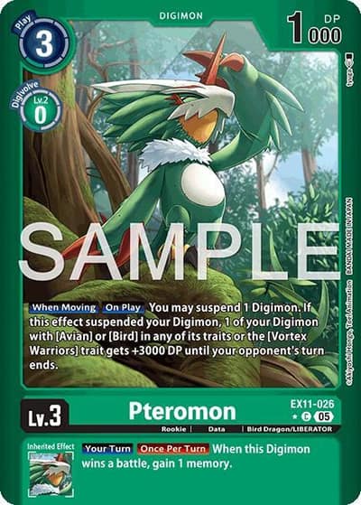 Pteromon (Limited Foil) EX11-026 C Dawn of Liberator Digimon card