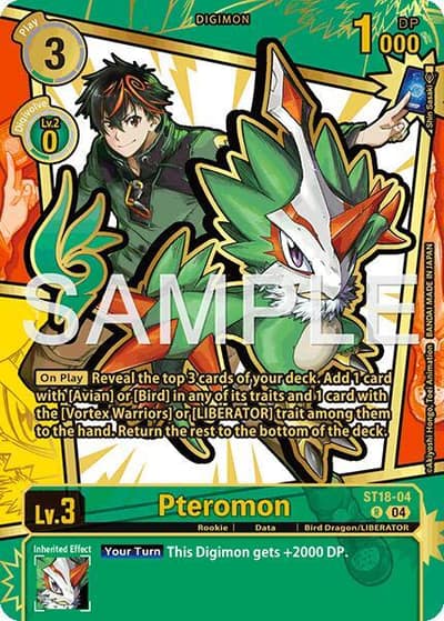 Pteromon (Rare Pull) ST18-04 R Dawn of Liberator Digimon card