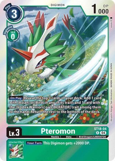 Pteromon ST18-04 R Starter Deck 18: Guardian Vortex Digimon card