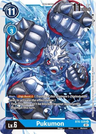Pukumon BT6-028 U Double Diamond Digimon card