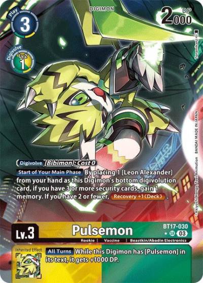 Pulsemon Alternate Art BT17-030 SR Secret Crisis Digimon card