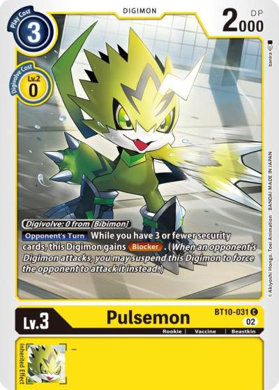 Pulsemon BT10-031 C Xros Encounter Digimon card