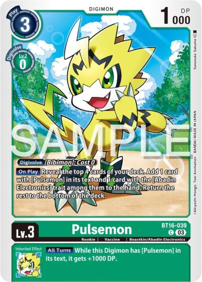 Pulsemon BT16-039 C Beginning Observer Digimon card