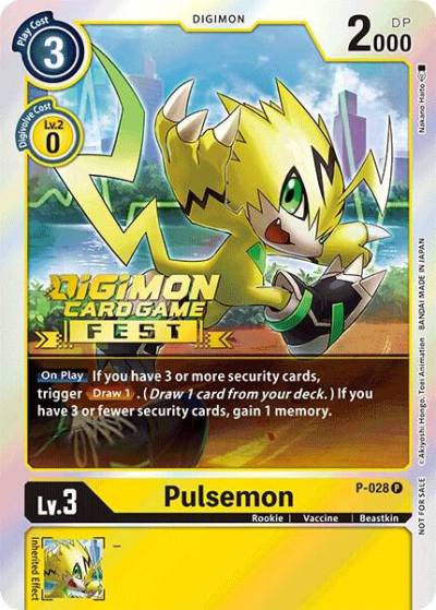 Pulsemon Digimon Card Game Fest 2022 P-028 P Digimon Promotion Cards Digimon card