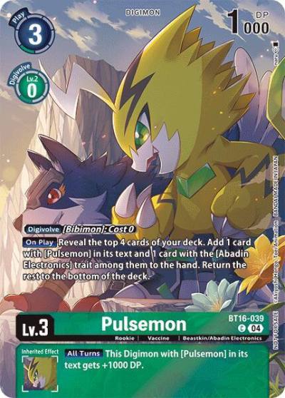 Pulsemon Legend Pack 2024 BT16-039 C Beginning Observer Digimon card