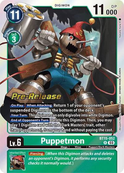 Puppetmon BT15-052 R Exceed Apocalypse Pre-Release Cards Digimon card