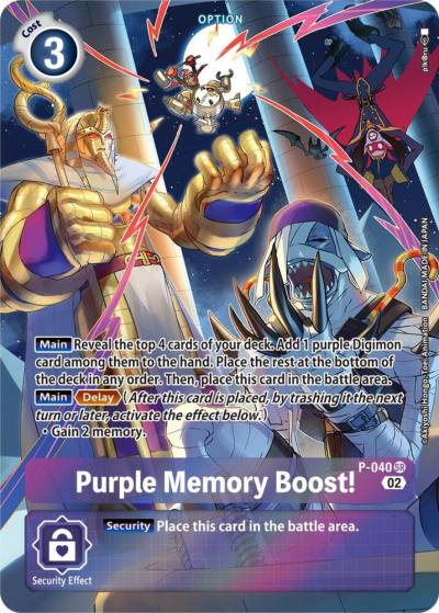 Purple Memory Boost Digimon Adventure Box 2 P-040 SR Digimon Promotion Cards Digimon card