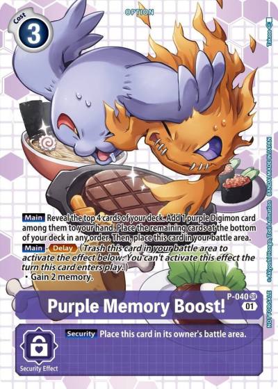 Purple Memory Boost Next Adventure Box Promotion Pack P-040 P Digimon Promotion Cards Digimon card