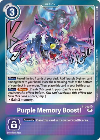 Purple Memory Boost P-040 SR Digimon Promotion Cards Digimon card