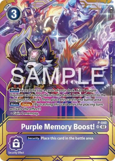 Purple Memory Boost Premium Card Collection Memory Boost Set P-040 P Digimon Promotion Cards Digimon card