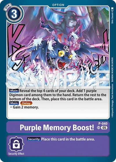 Purple Memory Boost! Reprint P-040 SR Advanced Booster Digimon Generation Digimon card