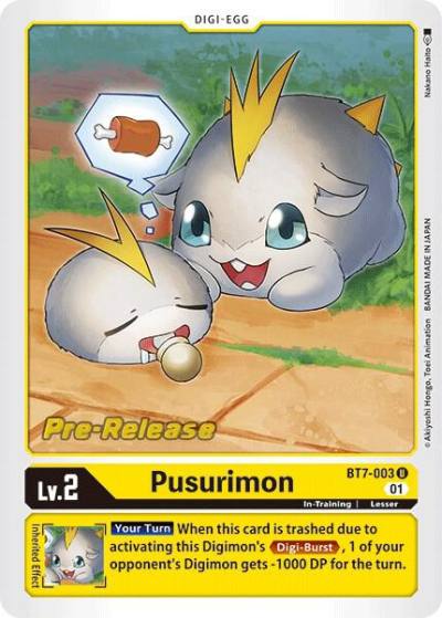 Pusurimon BT7-003 U Next Adventure Pre-Release Cards Digimon card