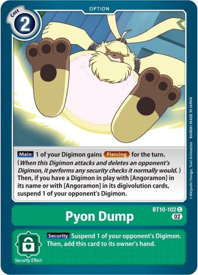 Pyon Dump BT10-102 C Xros Encounter Digimon card