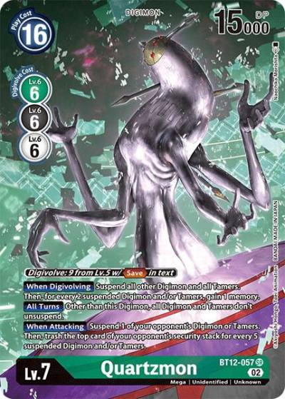 Quartzmon Alternate Art BT12-057 SR Across Time Digimon card