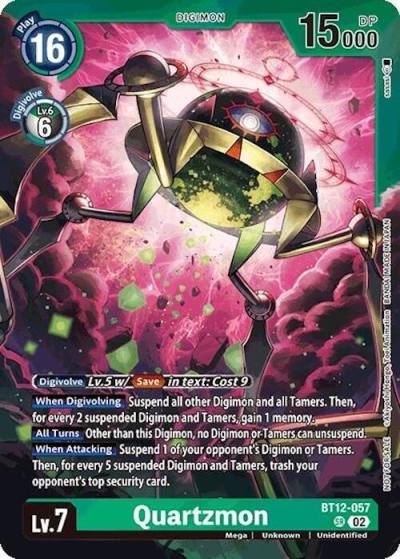 Quartzmon Event Pack 7 BT12-057 SR Across Time Digimon card