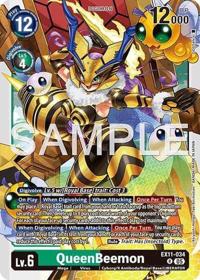 QueenBeemon EX11-034 R Dawn of Liberator Digimon card