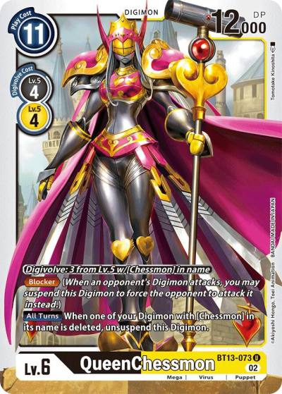 QueenChessmon BT13-073 U Versus Royal Knights Digimon card