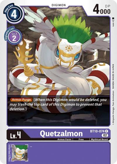 Quetzalmon BT10-074 C Xros Encounter Digimon card