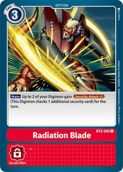 Radiation Blade BT2-092 U Release Special Booster 1.0 Digimon card